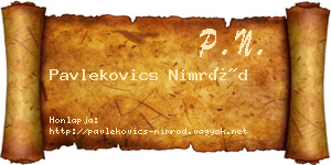 Pavlekovics Nimród névjegykártya
